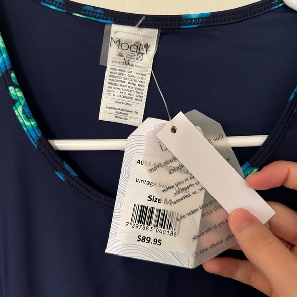 Calypsa Vintage Swim Dress NWT Medium Barbados Blue/Navy - Picture 4 of 5